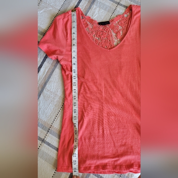 ACTIVE BASIC CORAL SHORT SLEEVE STRETCHY TOP WITH DETAILED BACK - Picture 8 of 8